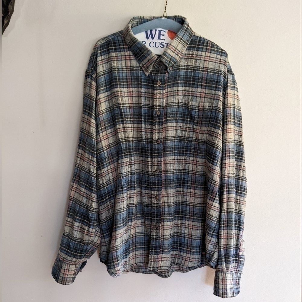 Alpine Lakes Mens Plaid Flannel Shirt Large